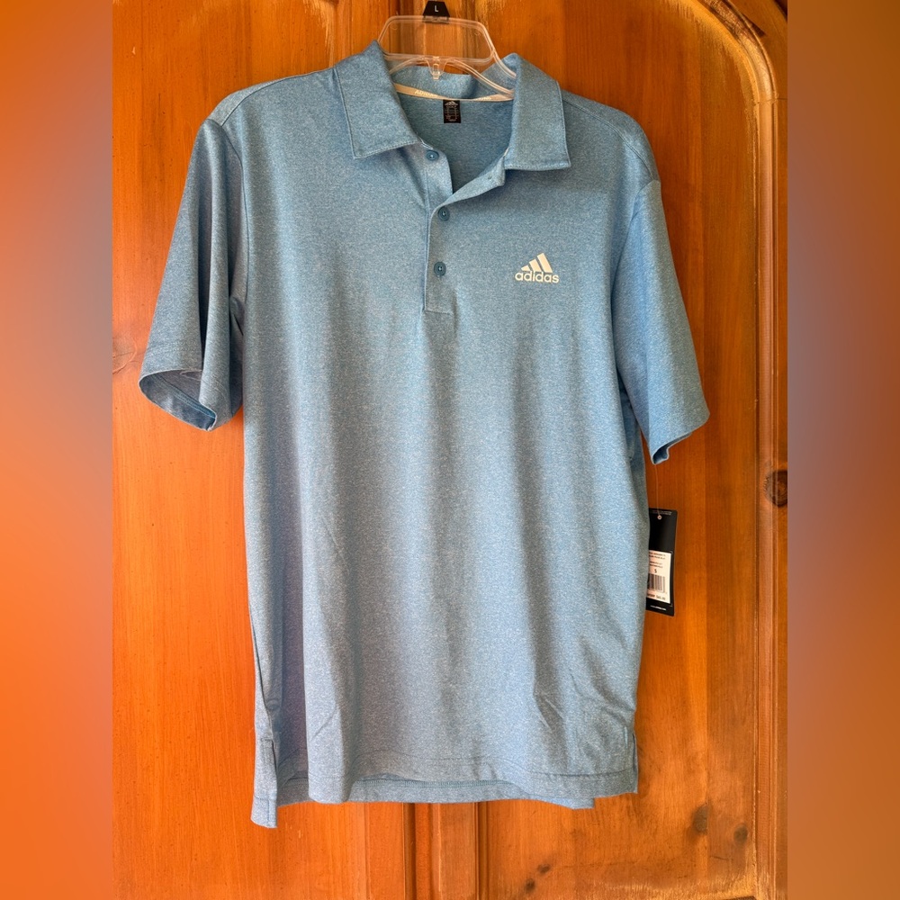 NWT Adidas Blue Polo S